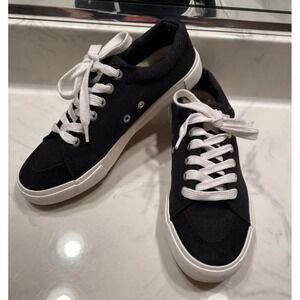 FIVE FOUR Black Canvas Lace Up Casual Boat Shoes Sneakers Men's Size 7 New